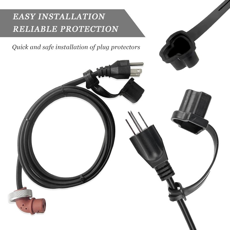 NYTKL 2PCS 3 Prong Plug Protector, Waterproof Electrical Plug Protector for Engine Block Heater Cords, Weatherproof Extension Cord End Cover Safety Caps for 120-Volt Plugs - Image 3